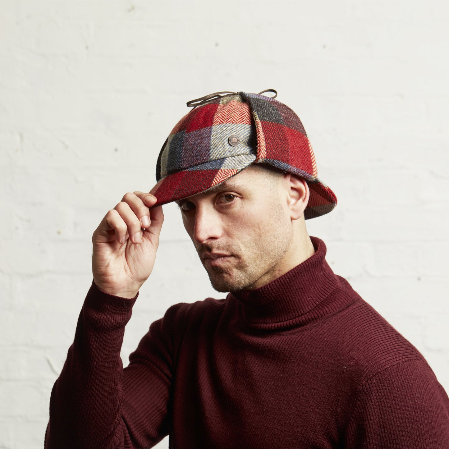 BLAKE Tweed wool Deerstalker, Made in Italy cap - Sunset