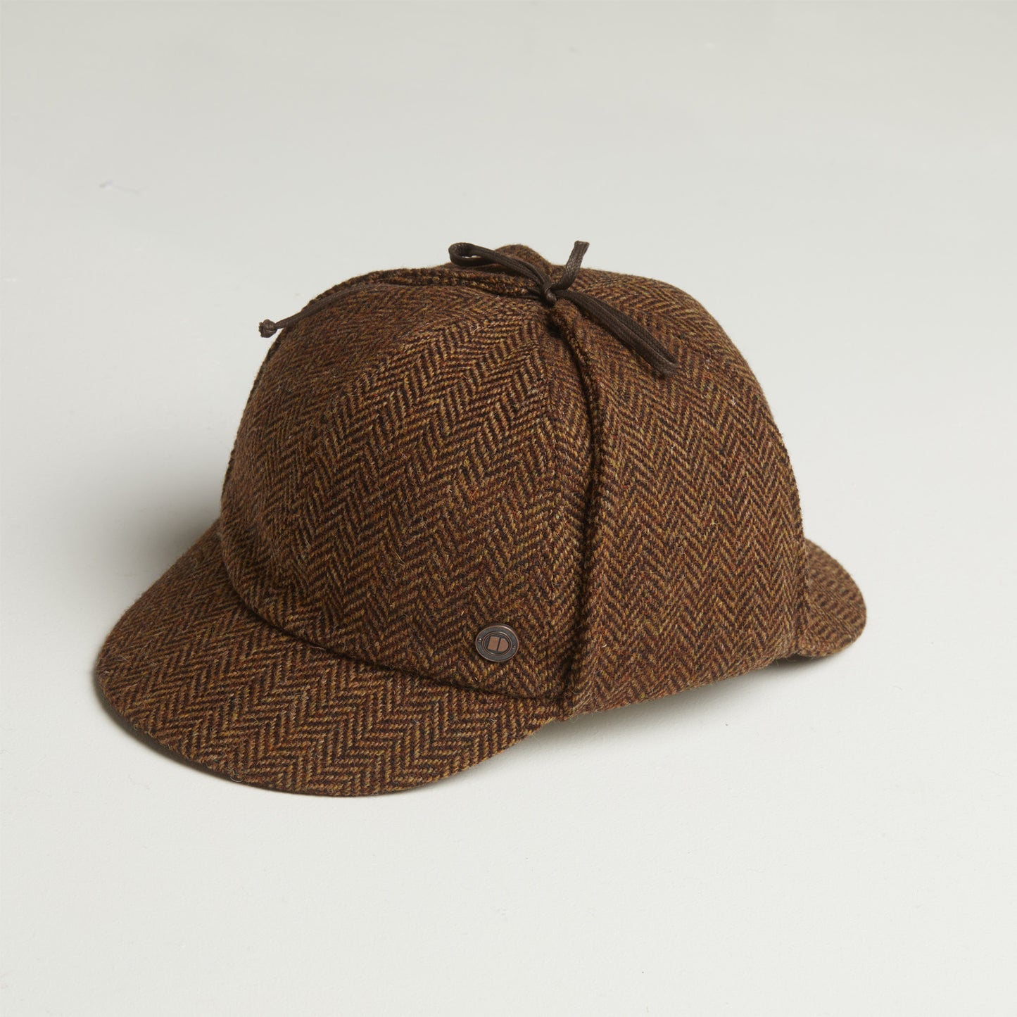 BLAKE Tweed wool Deerstalker, Made in Italy cap - Umber