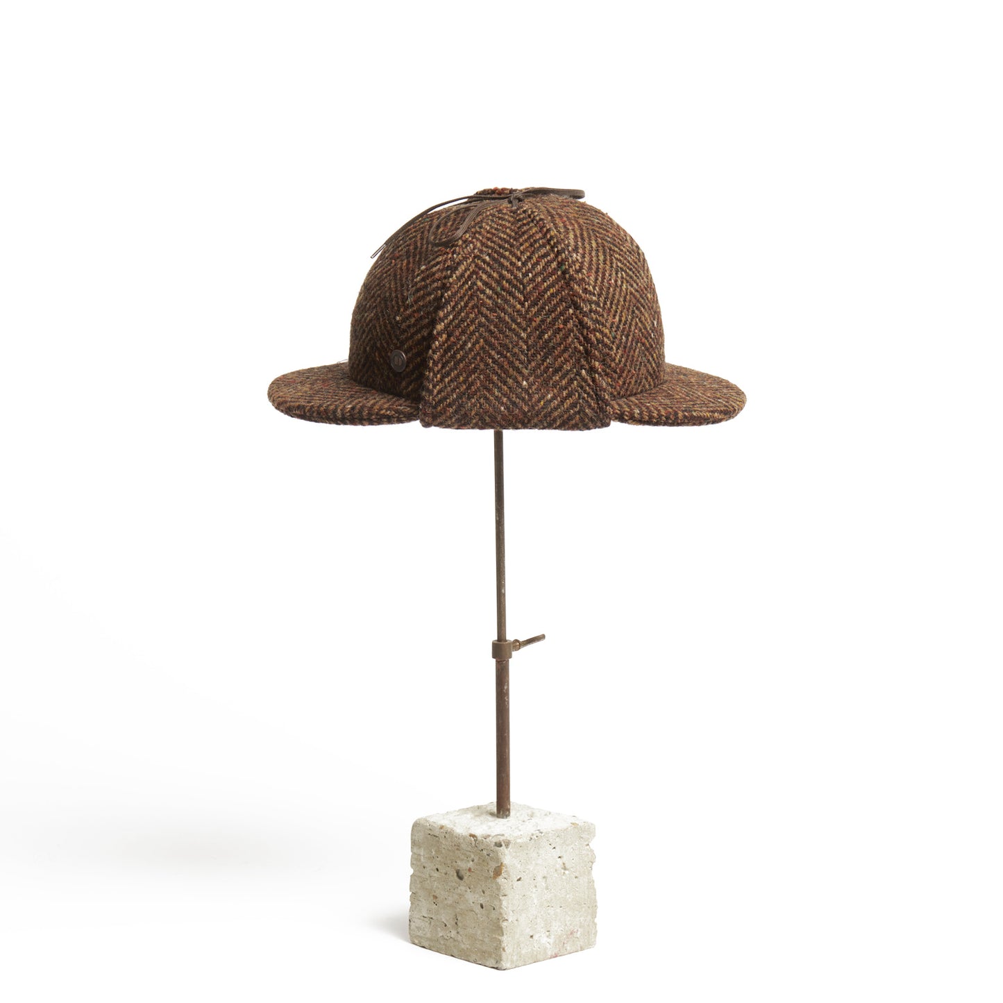 BLAKE Tweed wool Deerstalker, Made in Italy cap - Pecan