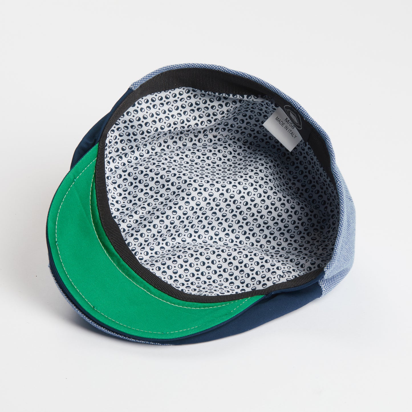 Dasmarca Brody Cotton Summer Flat Cap With Bright Coloured Under Peak
