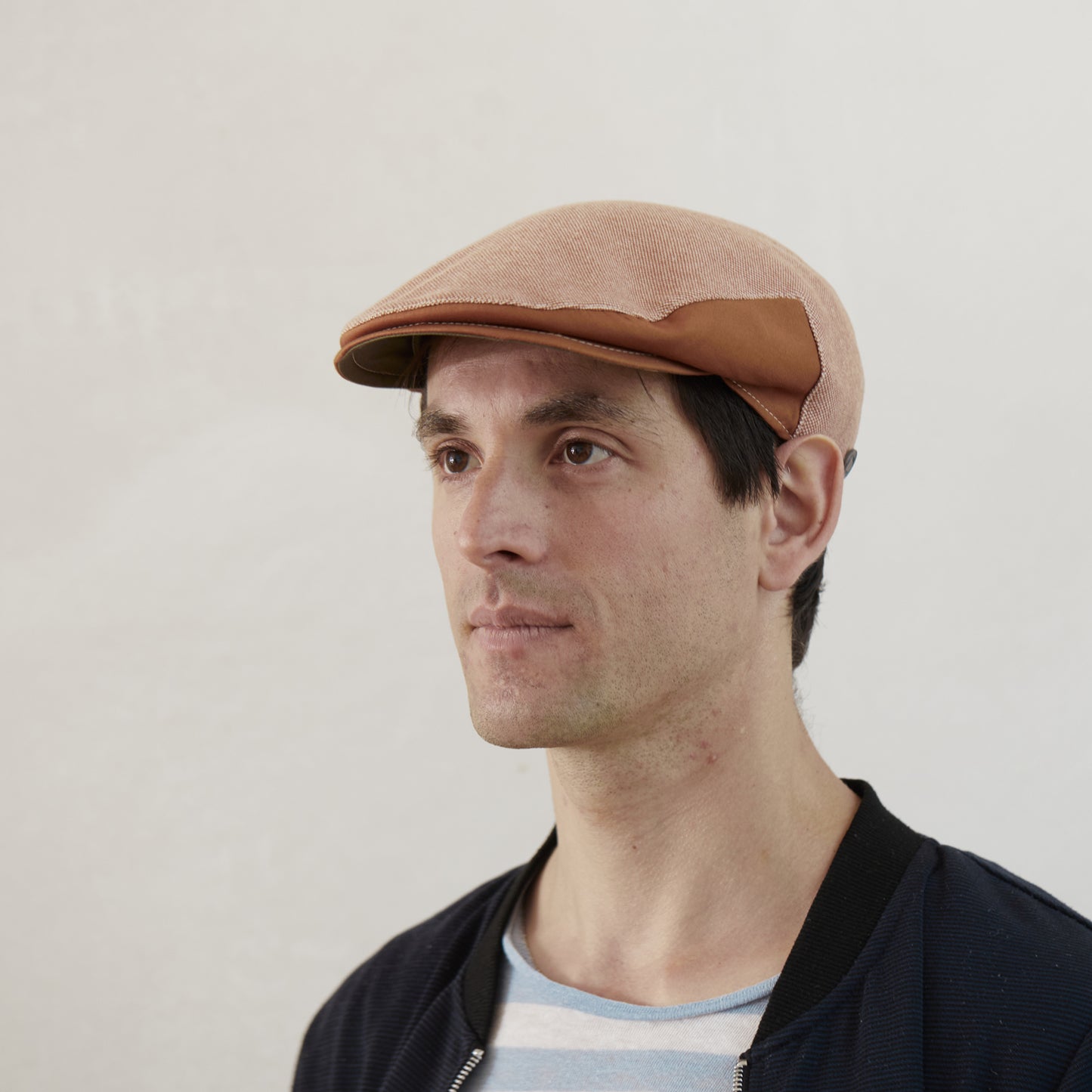 Dasmarca Brody Cotton Summer Flat Cap With Bright Coloured Under Peak
