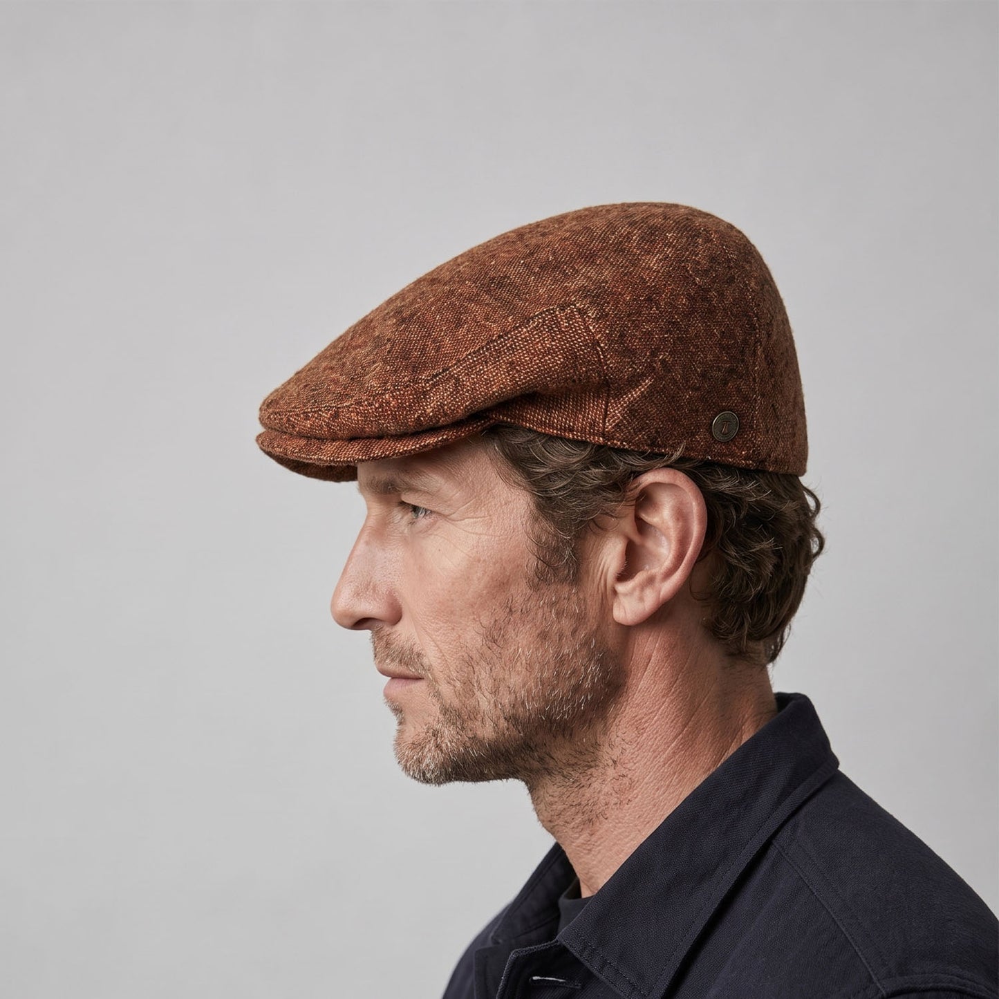 COOPER Italian Tweed Wool Flat Cap - Oxide