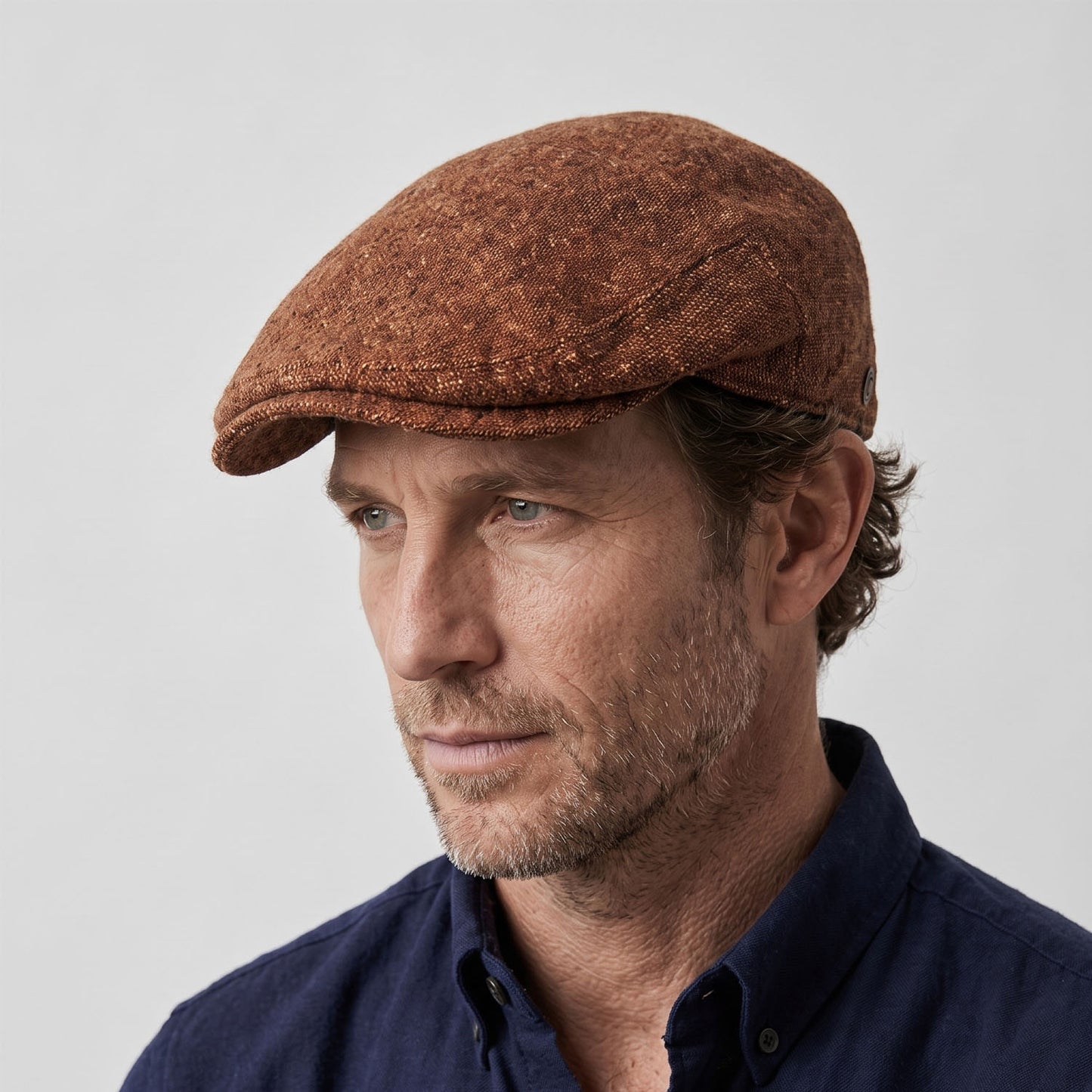 COOPER Italian Tweed Wool Flat Cap - Oxide