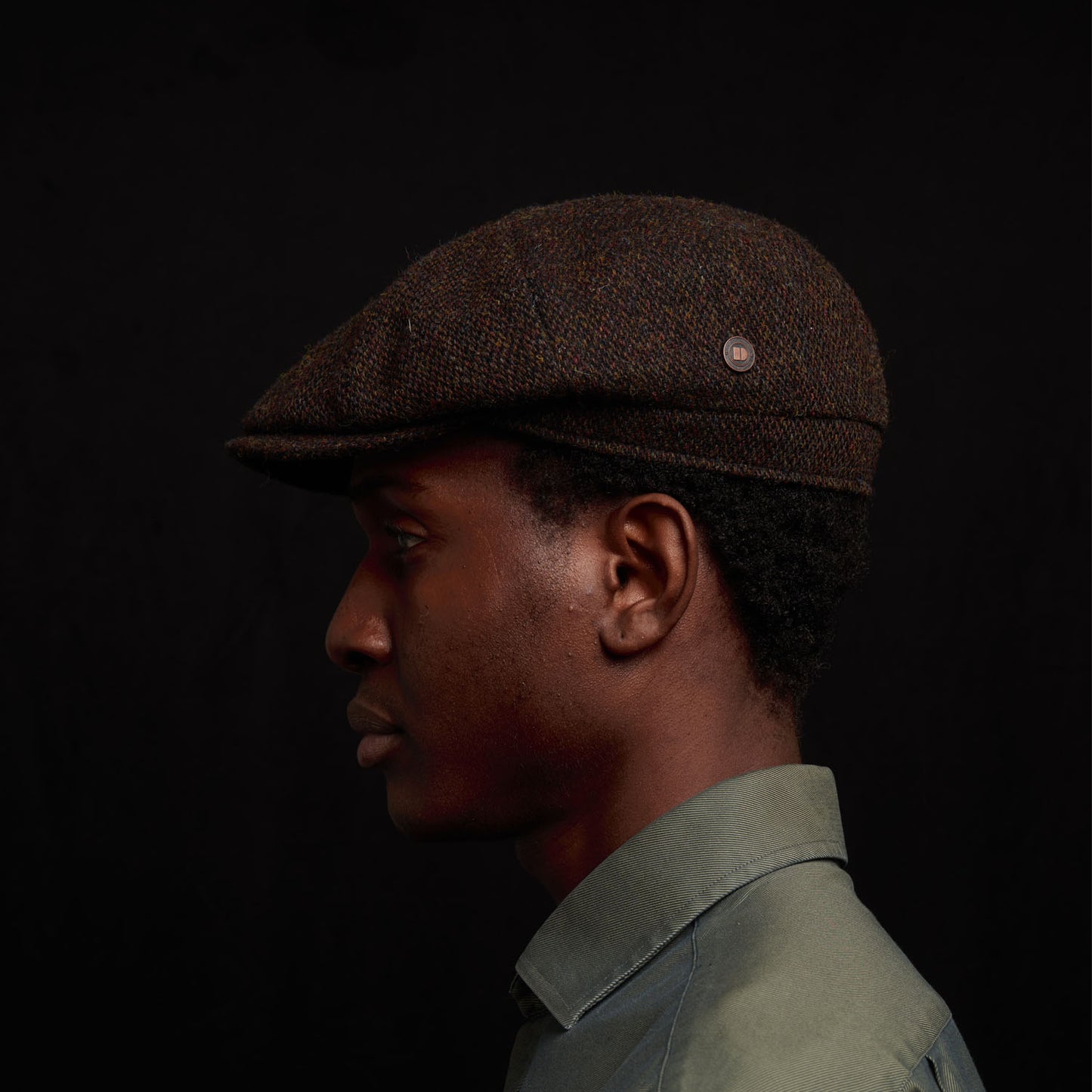 HARRISON - Chestnut - Harris Tweed Newsboy Cap