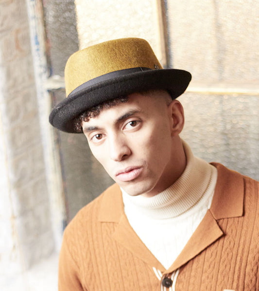Jackson mustard wool felt porkpie hat