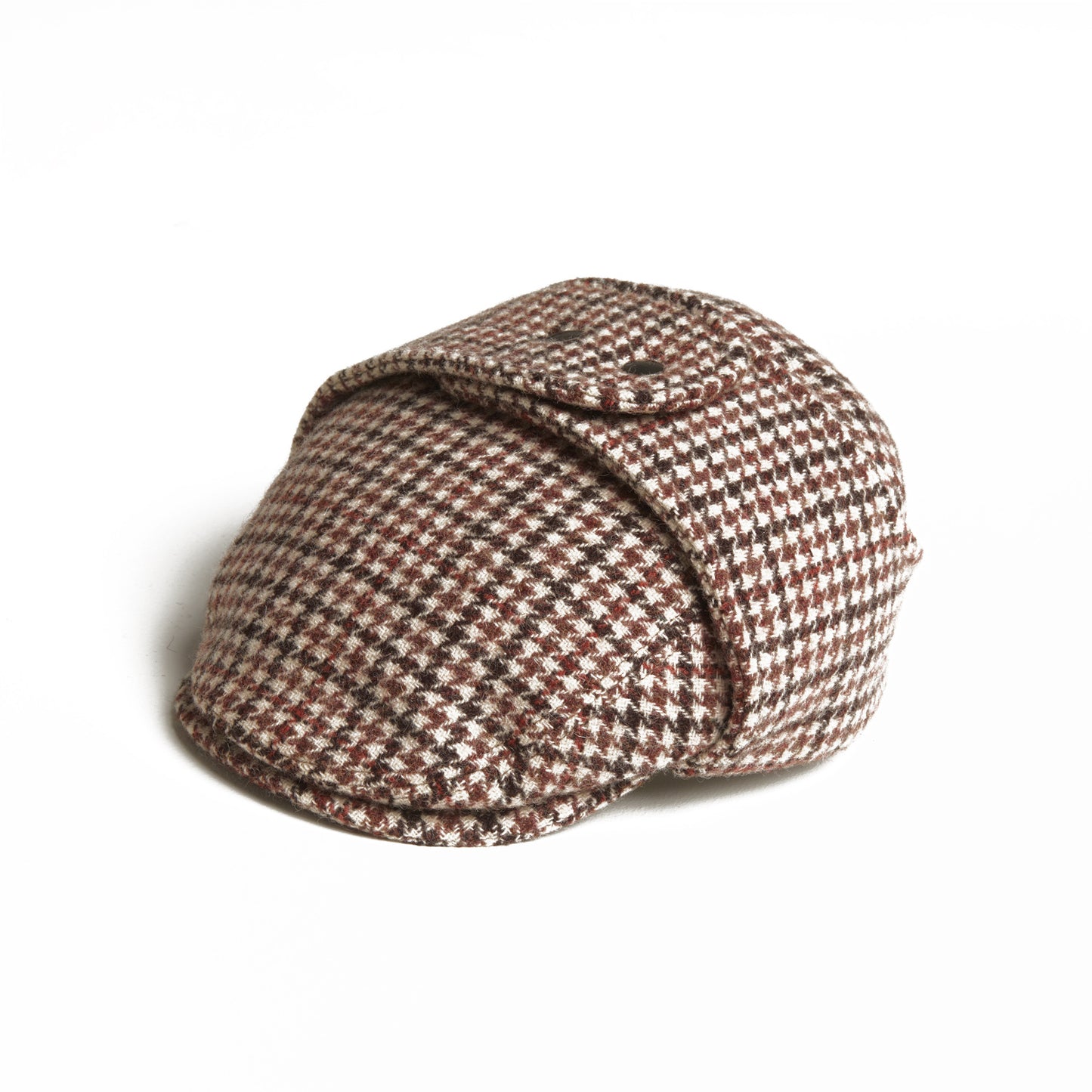 LOGAN tweed virgin wool cap with earflaps, Made in Italy cap - Beige