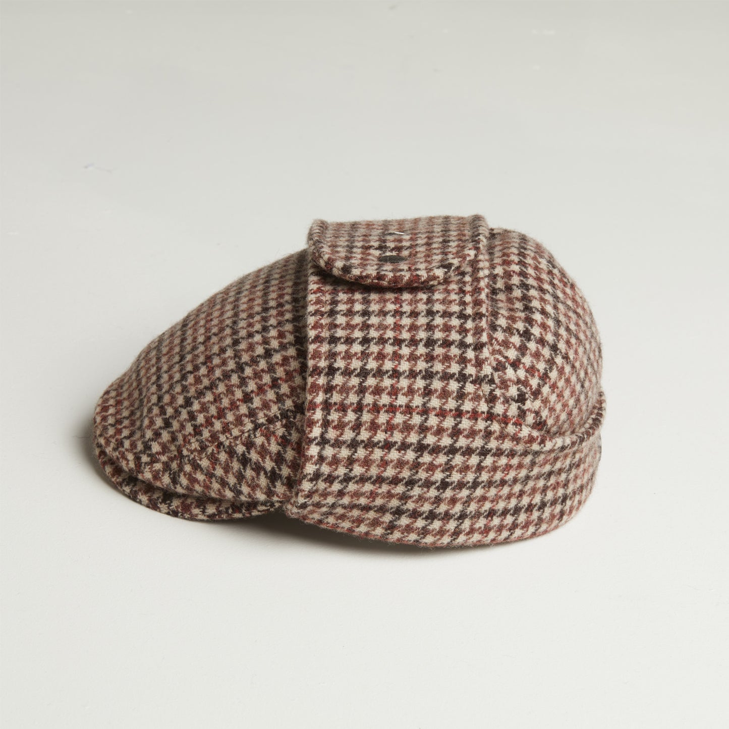 LOGAN tweed virgin wool cap with earflaps, Made in Italy cap - Beige