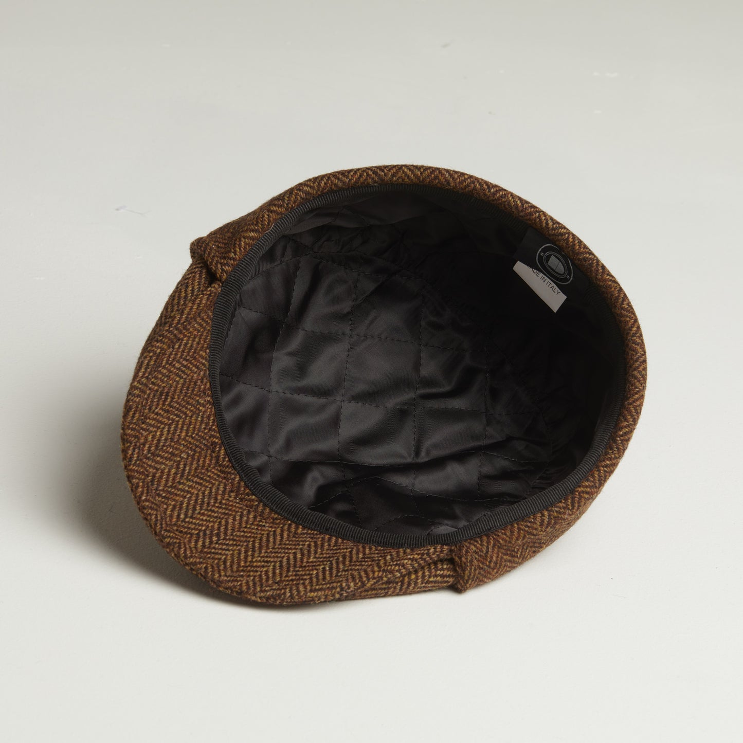 LOGAN tweed virgin wool cap with earflaps, Made in Italy cap - Chestnut