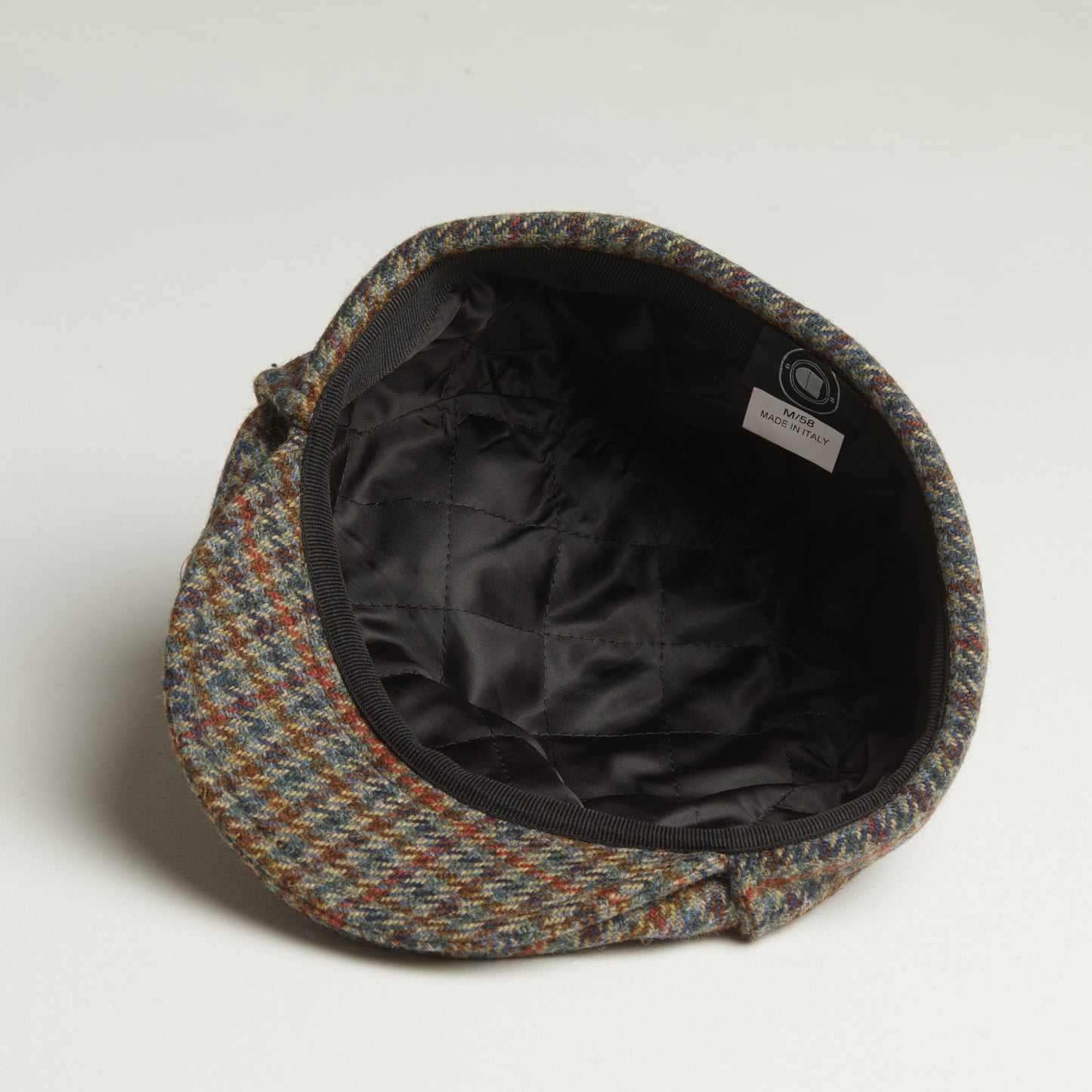 LOGAN tweed virgin wool cap with earflaps, Made in Italy cap - Forest