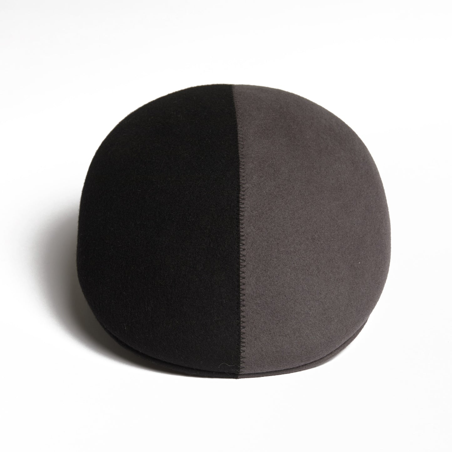 Presley Two-Tone Blocked Felt Cap - Grey Black