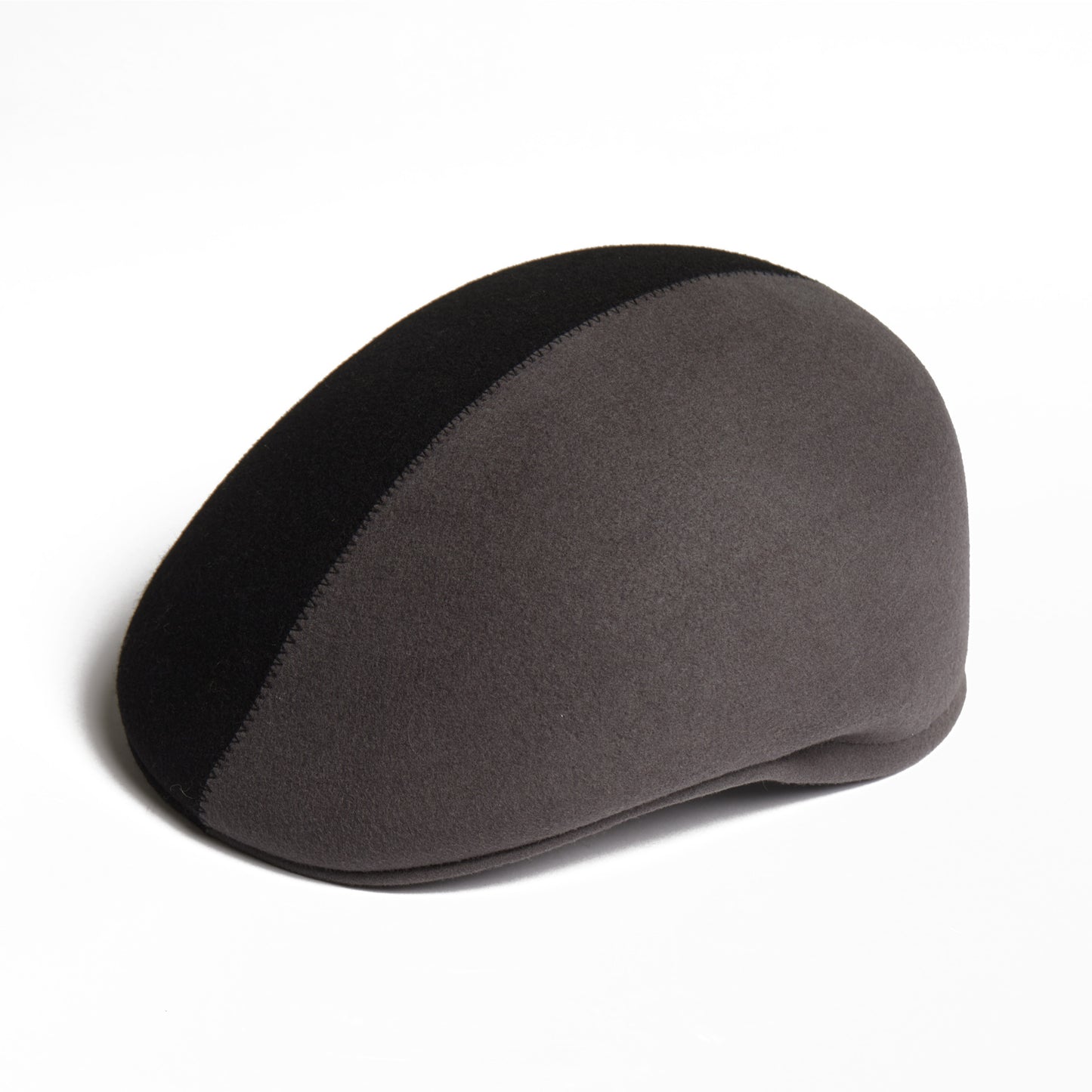 Presley Two-Tone Blocked Felt Cap - Grey Black