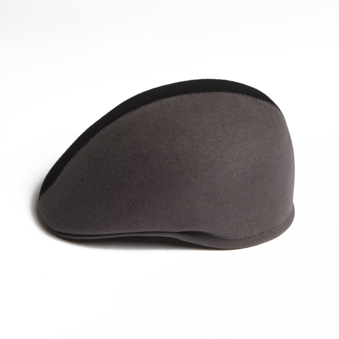 Presley Two-Tone Blocked Felt Cap - Grey Black