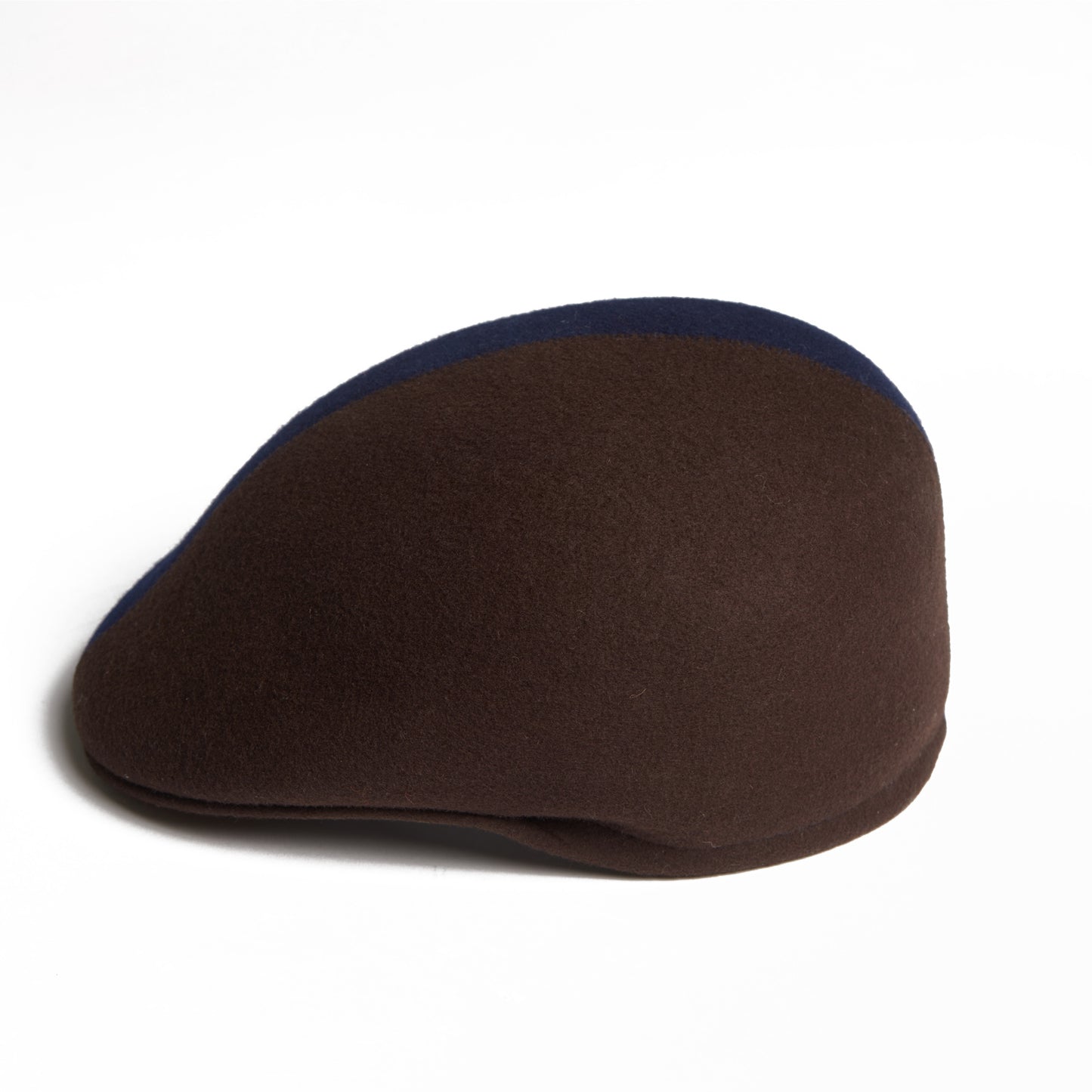 Presley Two-Tone Blocked Felt Cap - Navy Brown