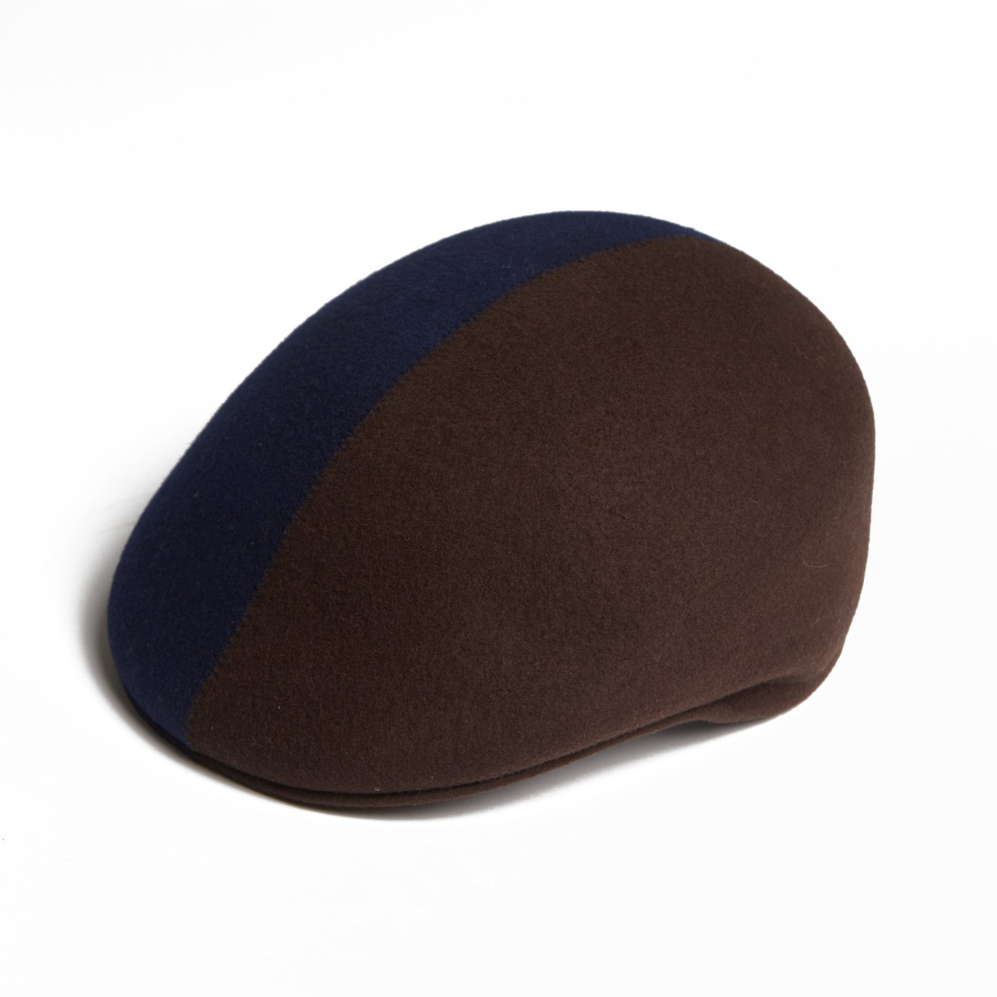 Presley Two-Tone Blocked Felt Cap - Navy Brown