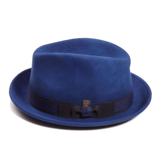 Robin wool felt two tone trilby fedora hat - Cobalt