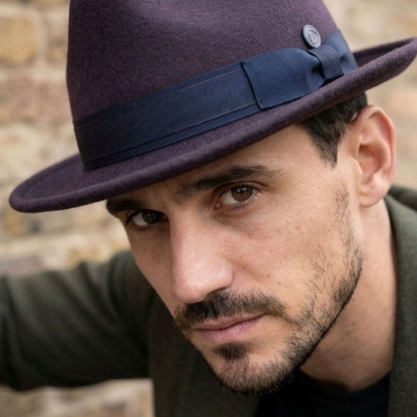 Robin wool felt two tone trilby fedora hat - Coffee