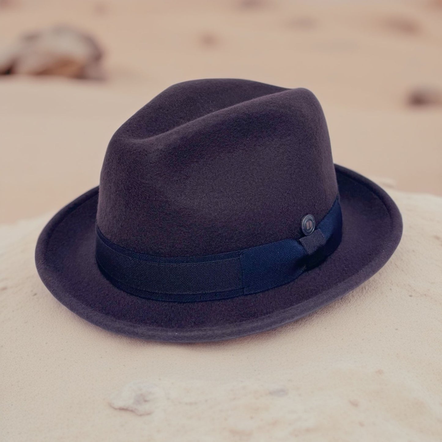Robin wool felt two tone trilby fedora hat - Coffee