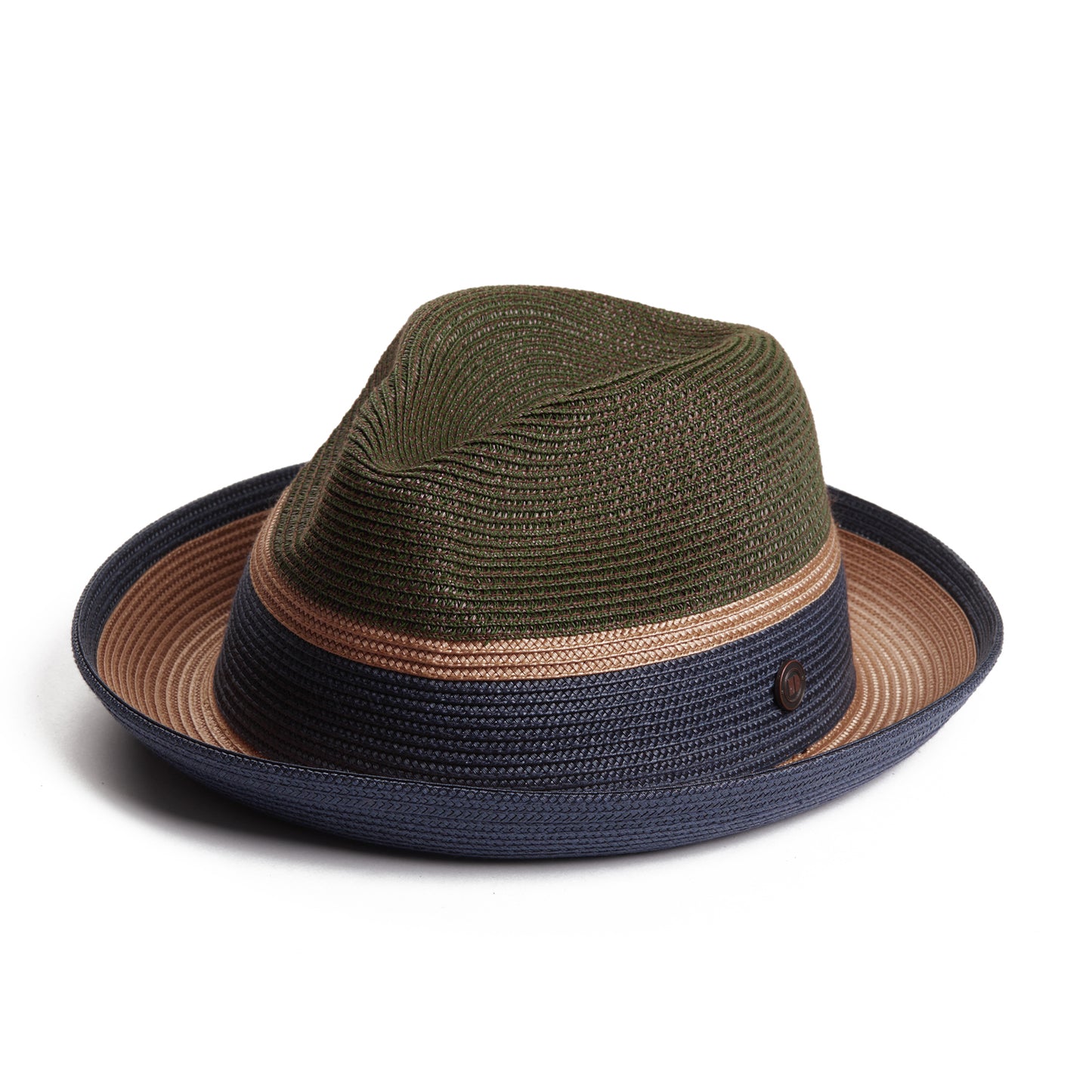 Dasmarca Verona Moss Green Lightweight Summer Two Tone Straw Fedora Hat For Men And Women