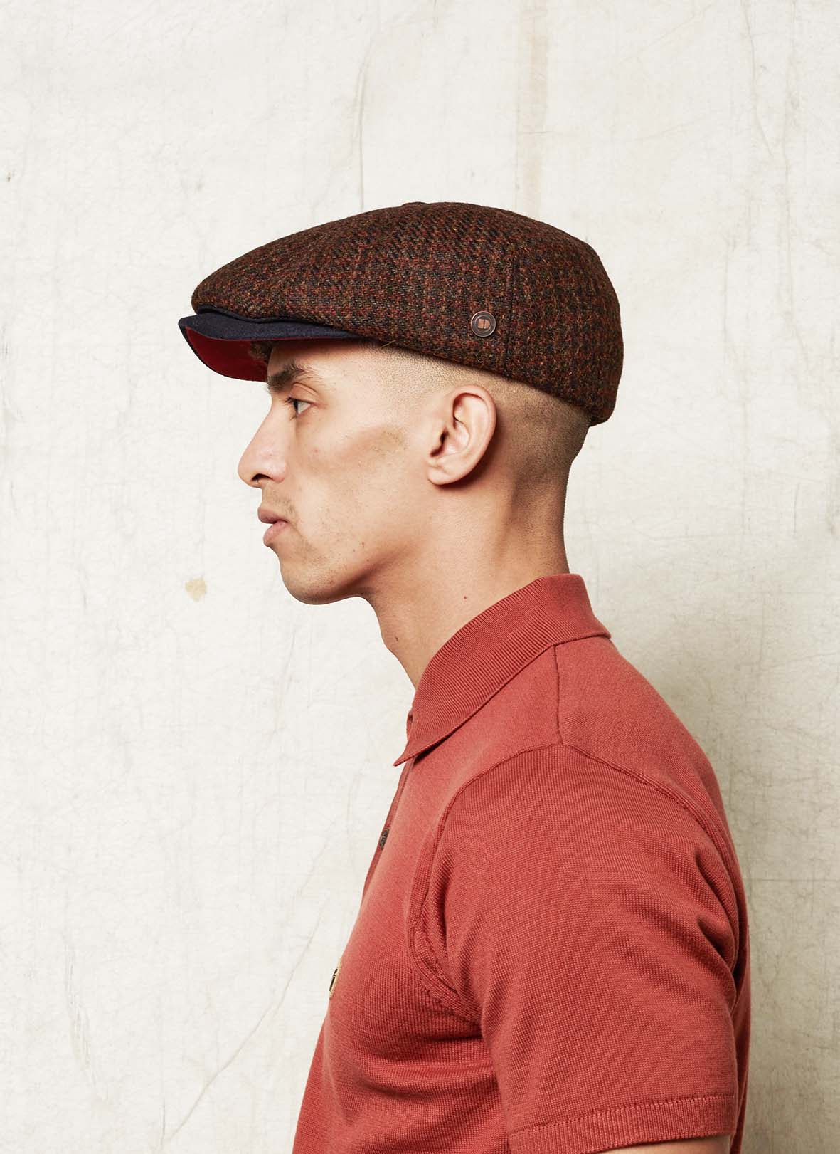 Aaron Harris Tweed wool cap with earflaps - Maroon