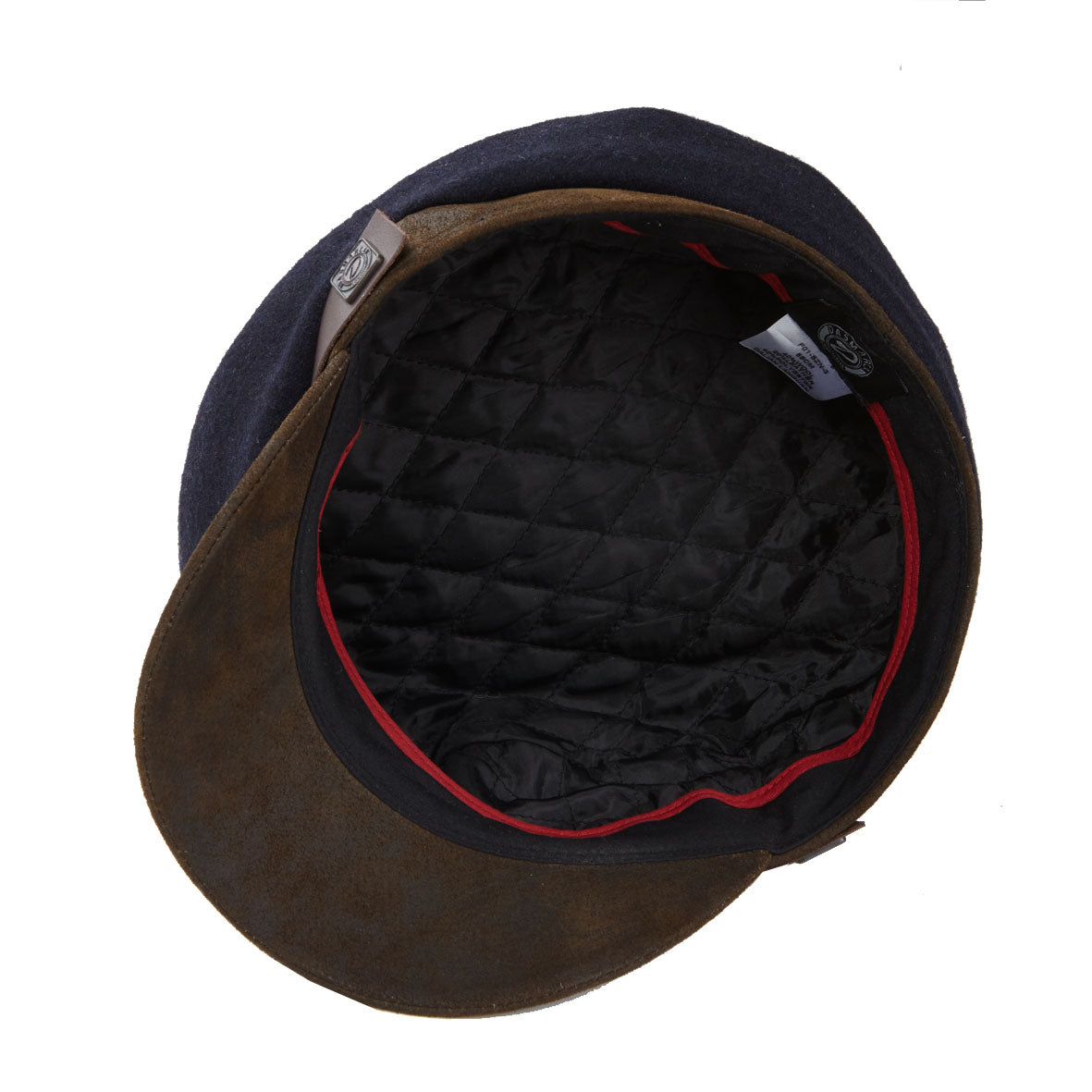 Jake brando fisherman's wool cap with leather peak - Navy